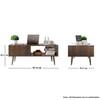 Hexa Engineered Wood Modern Coffee Table With Golden Metal Legs In Flower Wenge