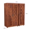 Mars 3 Door Solid Wood Wardrobe in Natural Finish