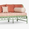 Dastoori Stainless Steel Outdoor Three Seater Sofa in Beige Colour