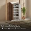 Hayes 18 Pair Shoe Rack In Classic Walnut Finish