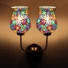 Devansh Metal Electric Wall Light in Gold Colour with Multicolor Shade Count of 2 Lights