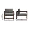 Aura Boucle Fabric Arm Chair in Grey Colour