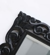 Gina Mango Wood Black Finish Carving Wall Mirror