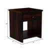 WoodcutSolid Wood Bedside Table in Walnut Finish
