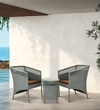 Perth Wicker Table And Chair Set In Grey Dual Tone Finish