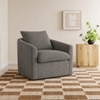 Oxford Boucle Fabric Lounge Chair in Grey Colour