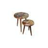 Muddy Miles Round Nesting Tables with Wooden Legs, Side Tables, Wooden Tables, Living Room Decor by A Tiny Mistake
