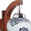 Devansh Solid Wood Electric Wall Light in Brown Colour with Multi Shade Count of 1 Light