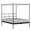 Perryn Four Poster Metal Non Storage King Bed in Satin Black Finish