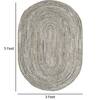 Imperial Knots Jute Cotton Hand Woven Dhurrie 3x5 Feet in Oval Shape