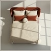 Nobella Opal King Size Bed in Orange Velvet with Spherical Legs, Oak Wood Frame & Hydraulic Storage