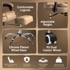 Kepler Brooks Italia Premium Leatherette Office Desk Chair in Almond Colour