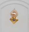 Vix Single Light Wall Fitting In Brass And Chrome Finish Metal With Amber Glass