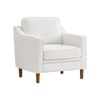 Menta Boucle Fabric Lounge Chair in White Colour