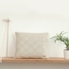 Square Check Beige Knitted Cushion Cover  16X16 Inches