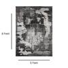 Grey Charcoal Wool Silk Handmade Area Rug for Living Room 5x8