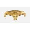 Megacosm High End Coffee Table In Golden Leafing Curvy Legs In Electroplated Brass Finish