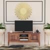 Adam Solid Wood Free Standing TV Unit in Teak Finish