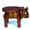 Desert Art Wooden Handpainted Copper Elephant Stool 8 Inch