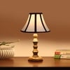 Devansh Off-White Cotton Vintage  Lamp With Wood Base (12X12X17)