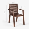 Alfresco Solid Wood Outdoor Dining Table with Four Arm Chairs and Bench in Brown Colour