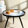 Oceara Solid Wood Side Table in Ocean Blue Finish