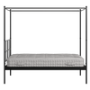 Perryn Four Poster Metal Non Storage Queen Bed in Satin Black Finish