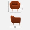 Colam Velvet 1 Seater Sofa in Orange Colour