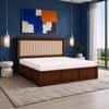 Leher Solid Wood Compact King Bed Box Storage Provincial Teak Finish Mattress 72 x 72 Inches