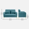 Monly Velvet 2 Seater Sofa Aqua Blue Color
