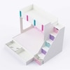 Pattern Dreams Bunk Bed  6X5 (Drawers On Wheels) In White & Pink Colour