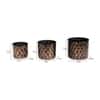 Cross Hammered Planter Set Of 3 In Black And Gold Colour