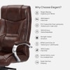 Ettorez Elegant High Back Leatherette Office Chair In Brown Colour