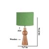 Devansh Green Jute  Table Lamp With  Wood Natural Base (7X18.25 Inches)-17