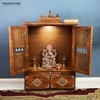 D'Dass Honey Finish Solid Sheesham Wooden Temple For Pooja