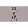 Jewel Blue Cotton Floor Lamp with Solid Wood