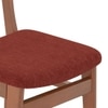 Lunar Solid Wood Dining Chair Set of 2 In Honey Finish With Dark Coral Fabric Colour