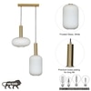 Maloto 2 Light Frosted White Luster And Brass Hanging Pendant Light