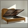 Elaris Curve Comfort King Size Bed Bed in velvet With Engineer Wood Frame & Hydraulic Storage