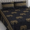 Wira Dark Blue Floral 400 TC Cotton Flat Double Queen Size Bedsheet with 2 Pillow Covers – Threads