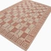Jaipur Rugs Soft Geometric With Greek Key Border Wool 5x8 Feet Apricot And Sand Dhurrie Carpet