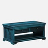 Sheesham Wood Coffee Table In Scratch Resistant Ocean Blue Finish