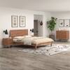 Metric Solid Wood King Non Storage Bed in Brown Colour