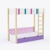 Pine Tree Single Size Bunk Bed In White & Pink Colour