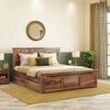 Fidora Solid Wood Queen Size Drawer Storage Bed In Teak Finish