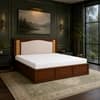 Reva Solid Wood Compact King Bed Box Storage Provincial Teak Finish Mattress 72 x 72 Inches