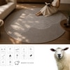 Handmade Round Wool Silk Rug Abstract Contour Taupe 7 Feet Carpet