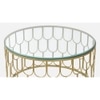 Belmont Clear Glass Coffee Table In Gold Finish