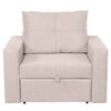 Bella One  Seater Pull Out  Fabric Sofa Cum Bed Cream