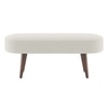 Onda Solid Wood Bench In Mango Walnut Finish and White Boucle Colour